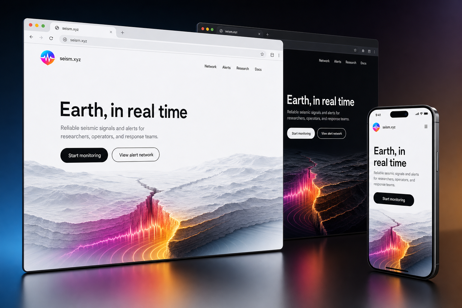seism.xyz website concept preview enlarged