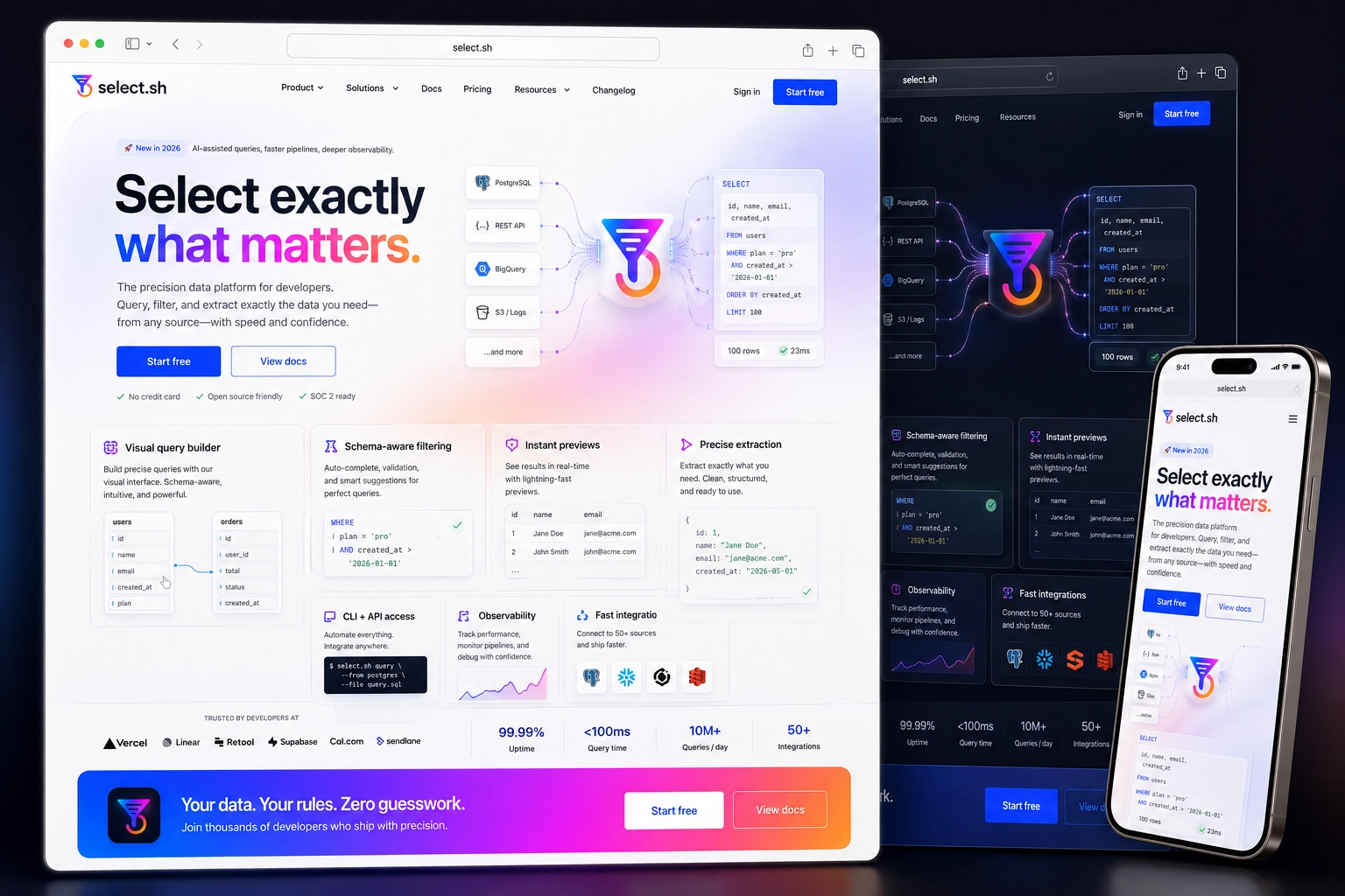 select.sh website concept preview