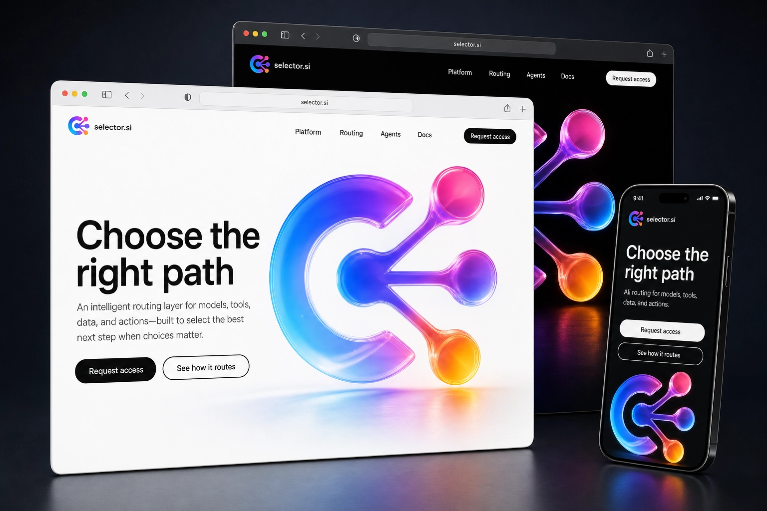 selector.si website concept preview