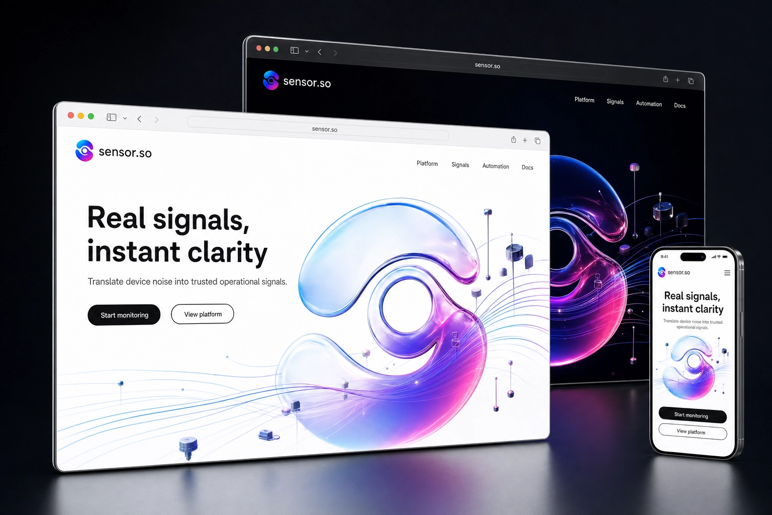 sensor.so website concept preview