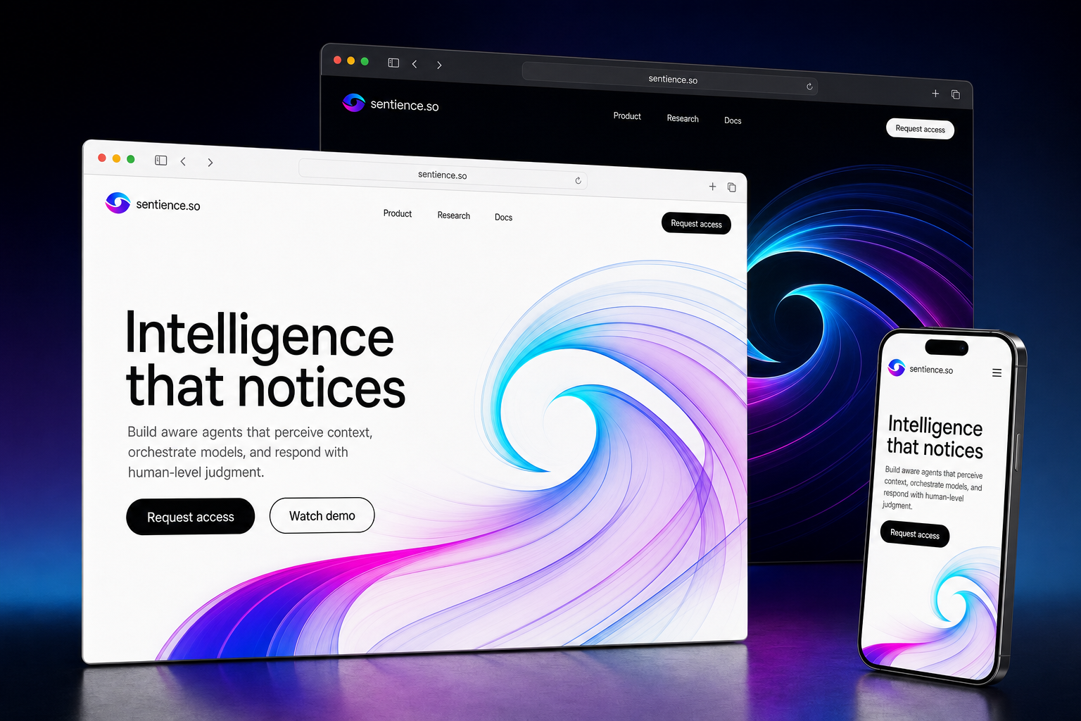 sentience.so website concept preview enlarged