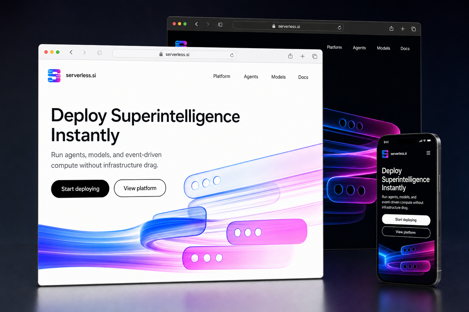 serverless.si website concept preview