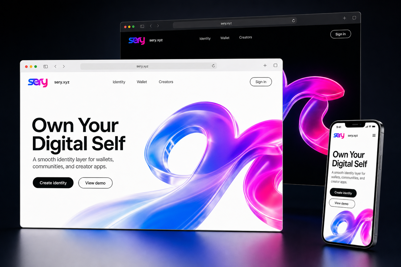sery.xyz website concept preview enlarged
