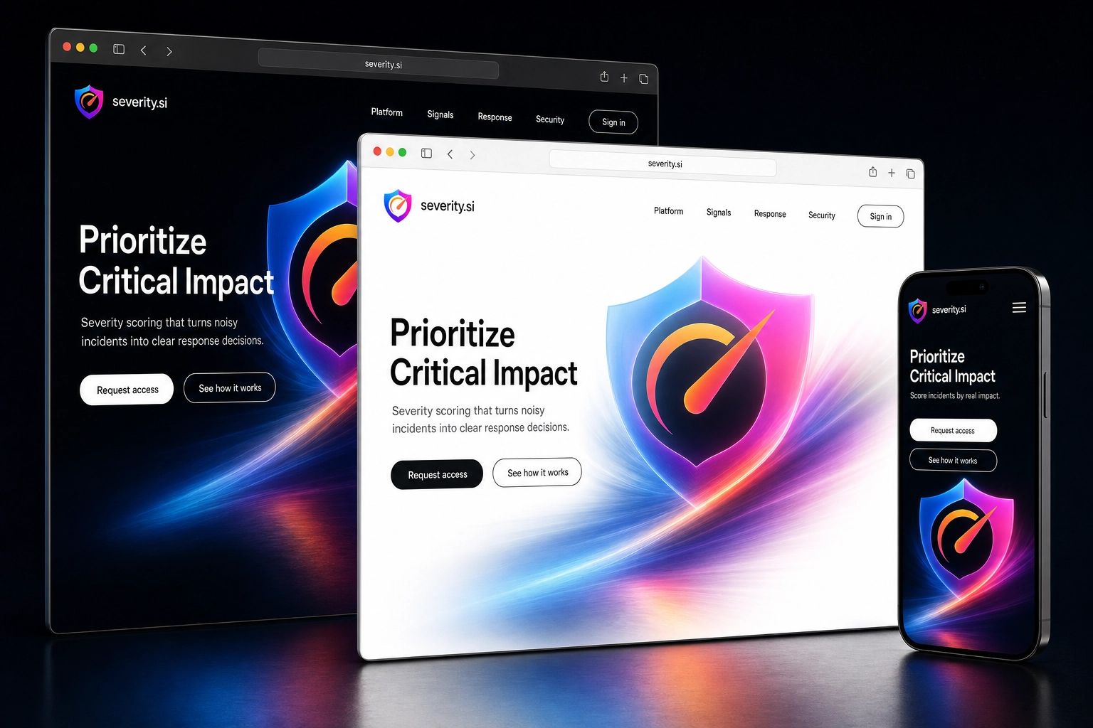 severity.si website concept preview