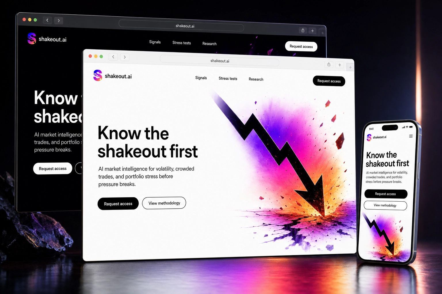 shakeout.ai website concept preview