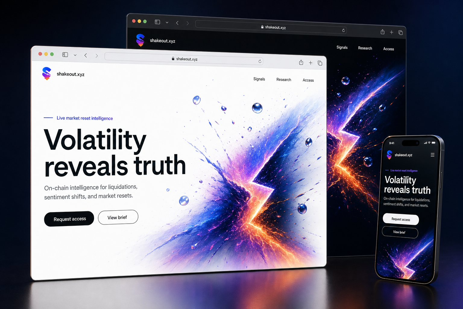 shakeout.xyz website concept preview