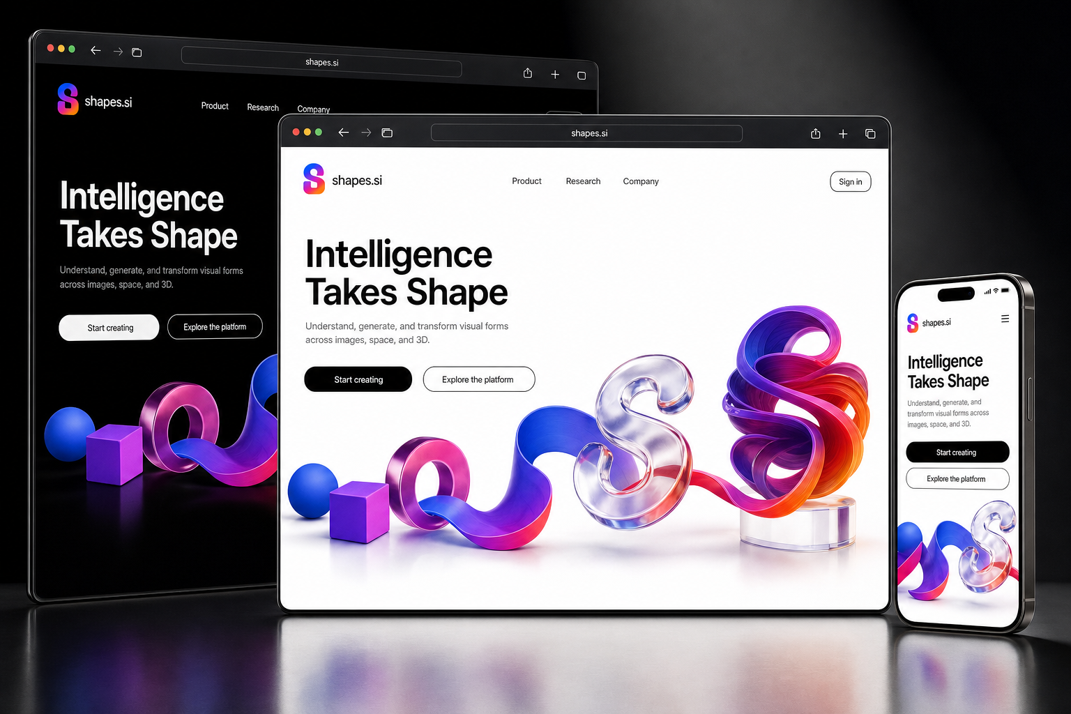 shapes.si website concept preview enlarged