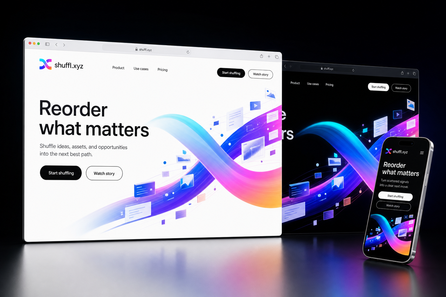 shuffl.xyz website concept preview