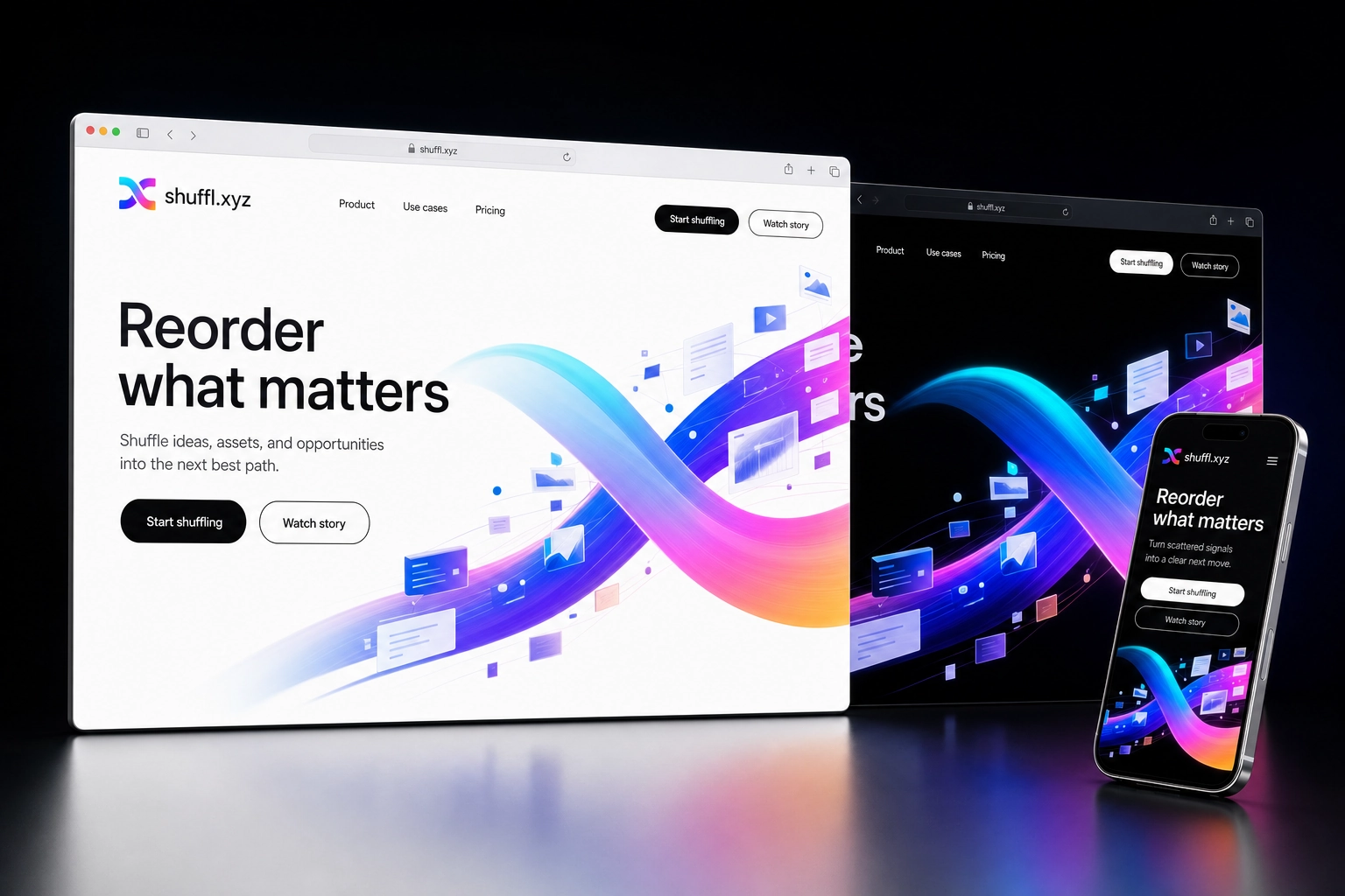 shuffl.xyz website concept preview