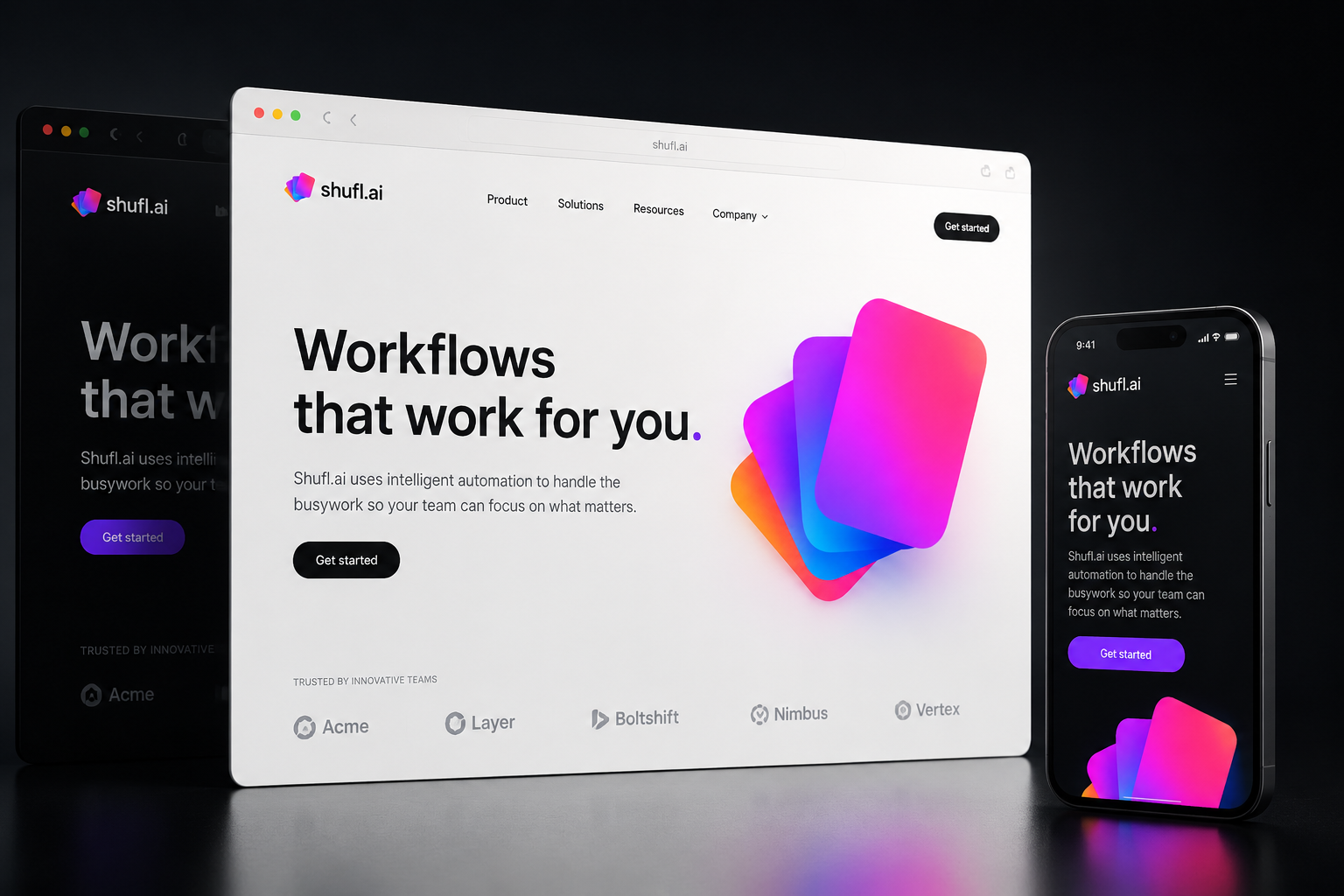 shufl.ai website concept preview