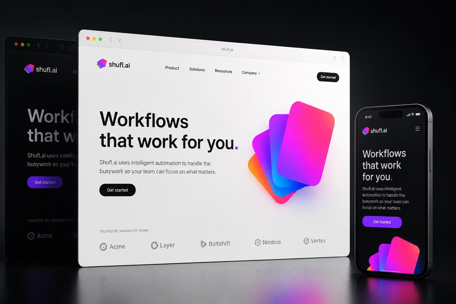 shufl.ai website concept preview