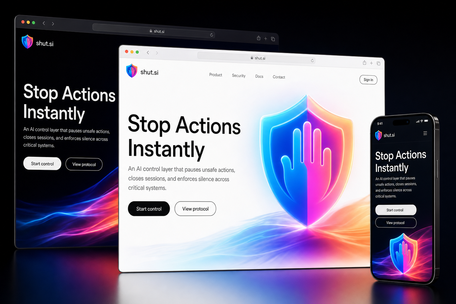 shut.si website concept preview