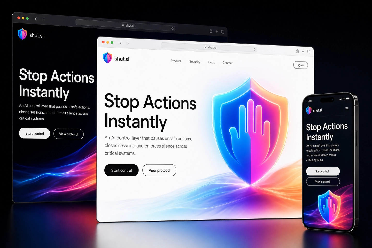 shut.si website concept preview