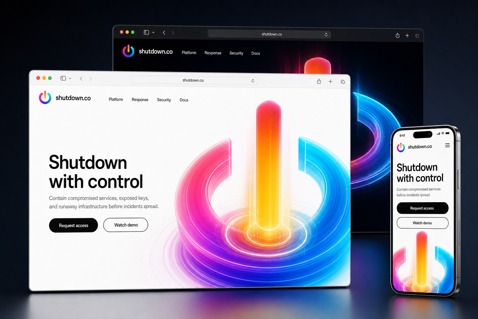 shutdown.co website concept preview