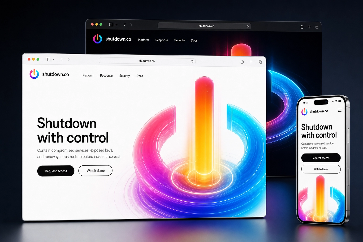 shutdown.co website concept preview