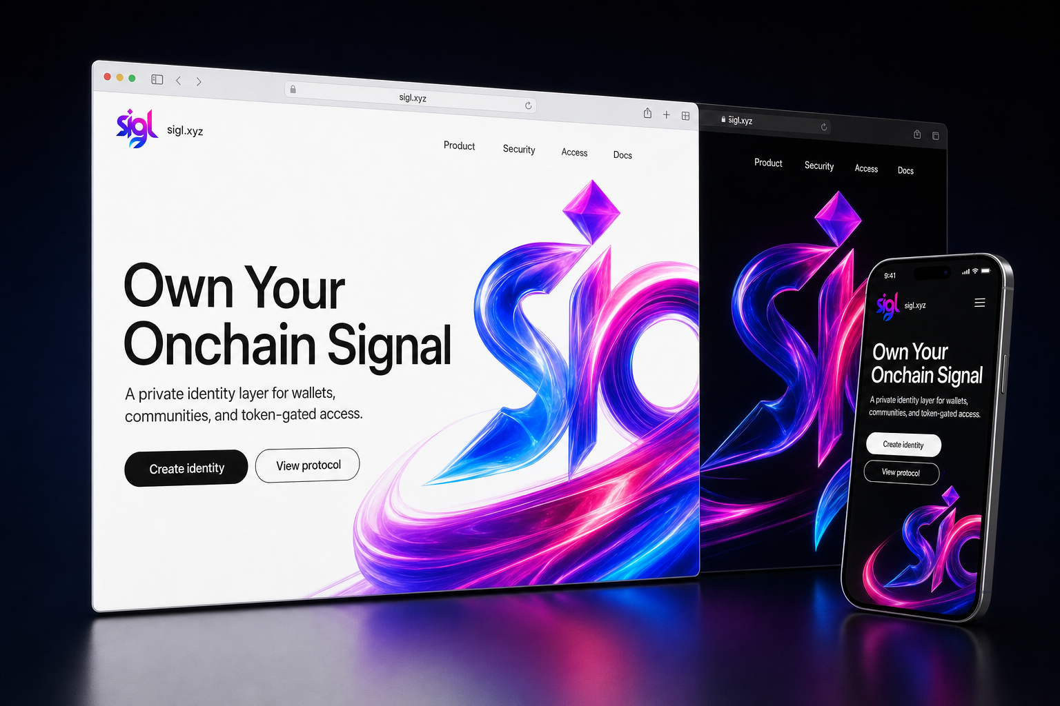 sigl.xyz website concept preview enlarged
