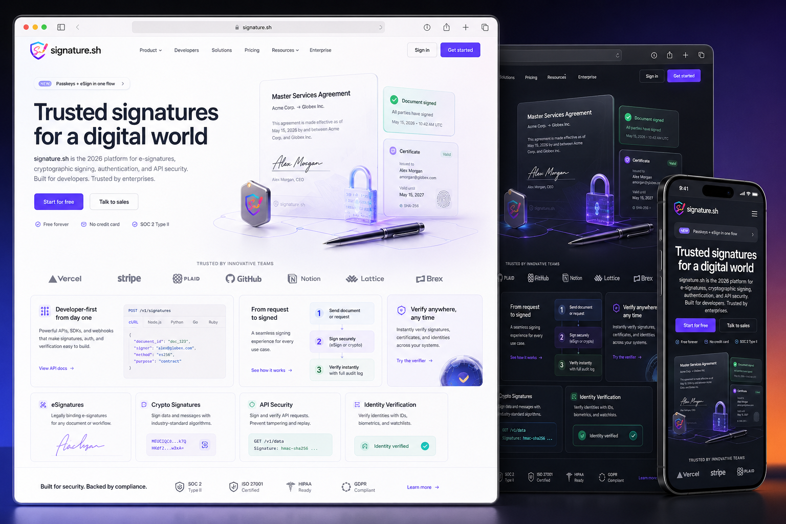 signature.sh website concept preview