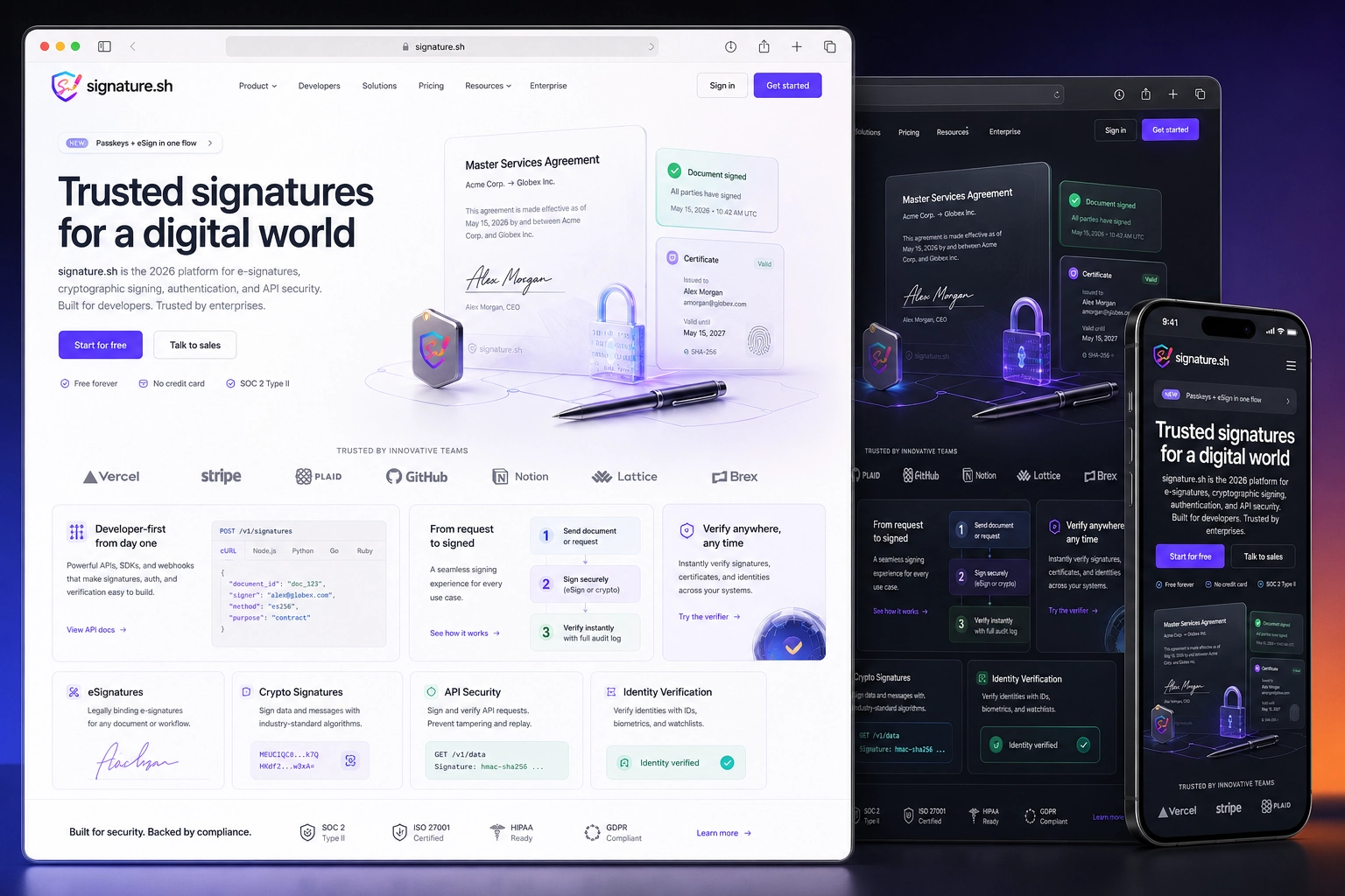 signature.sh website concept preview