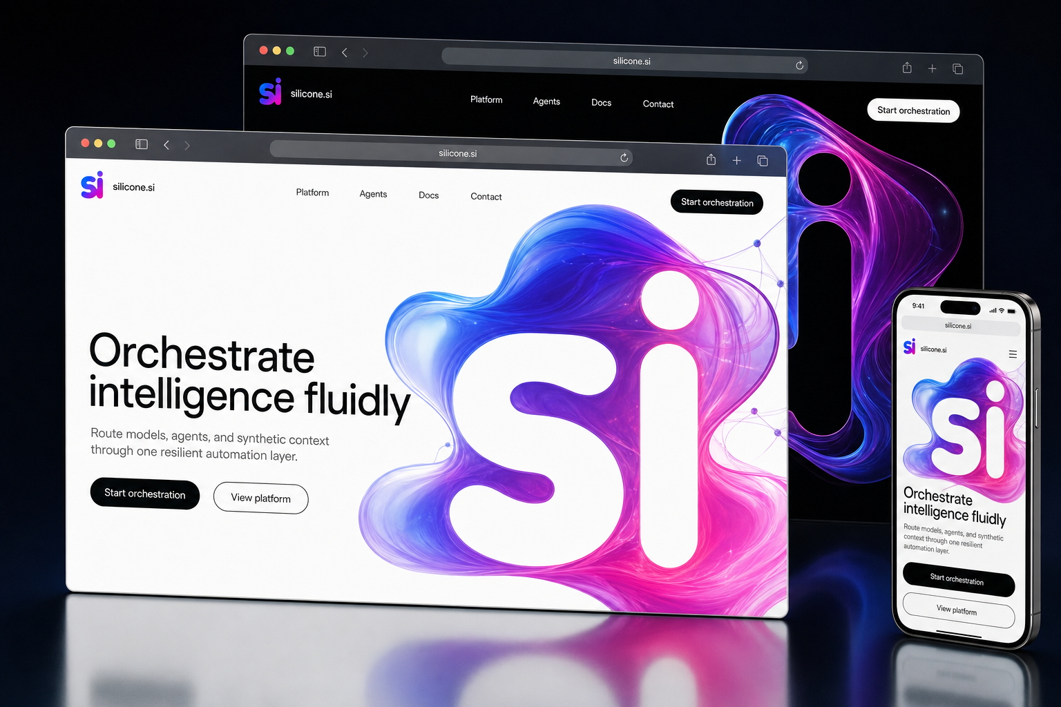 silicone.si website concept preview enlarged