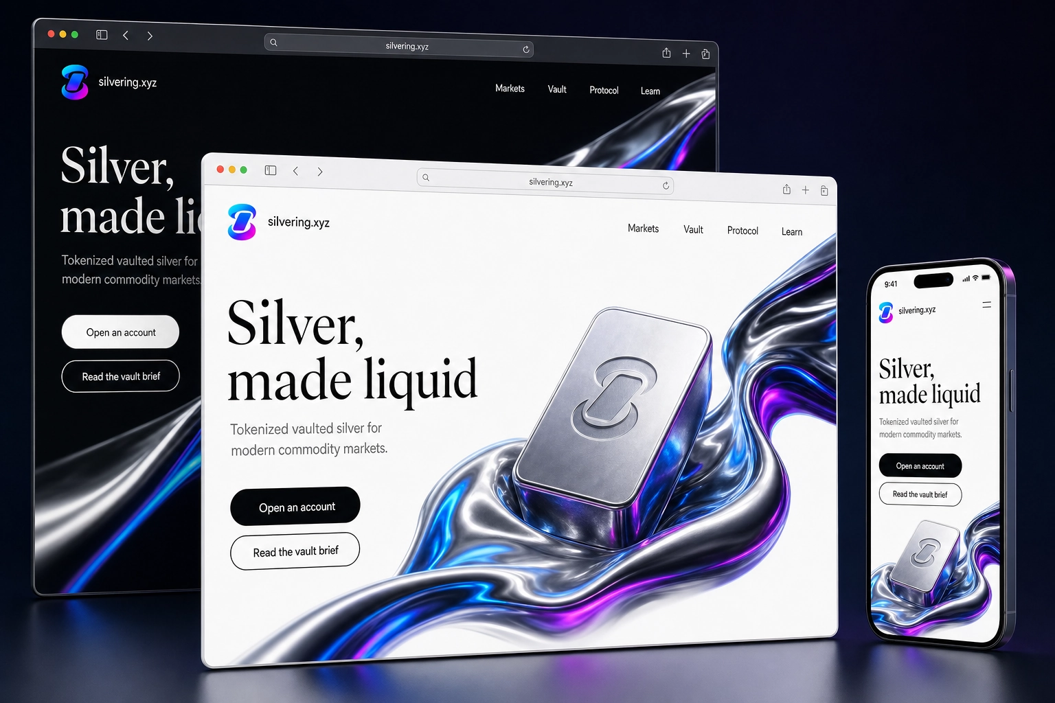 silvering.xyz website concept preview