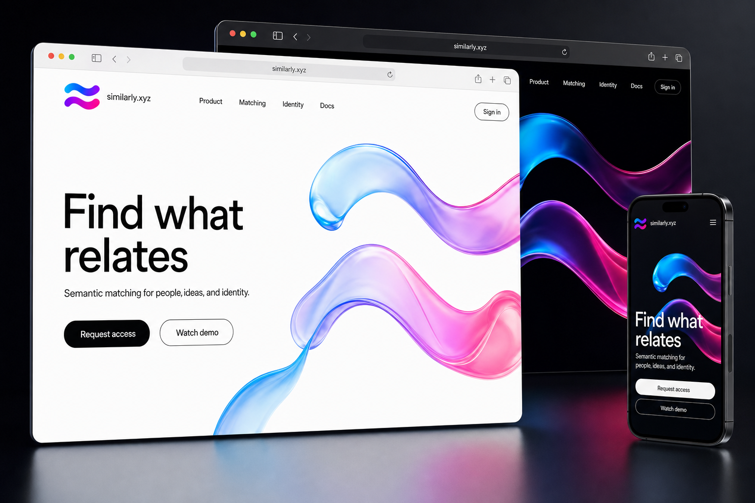 similarly.xyz website concept preview enlarged