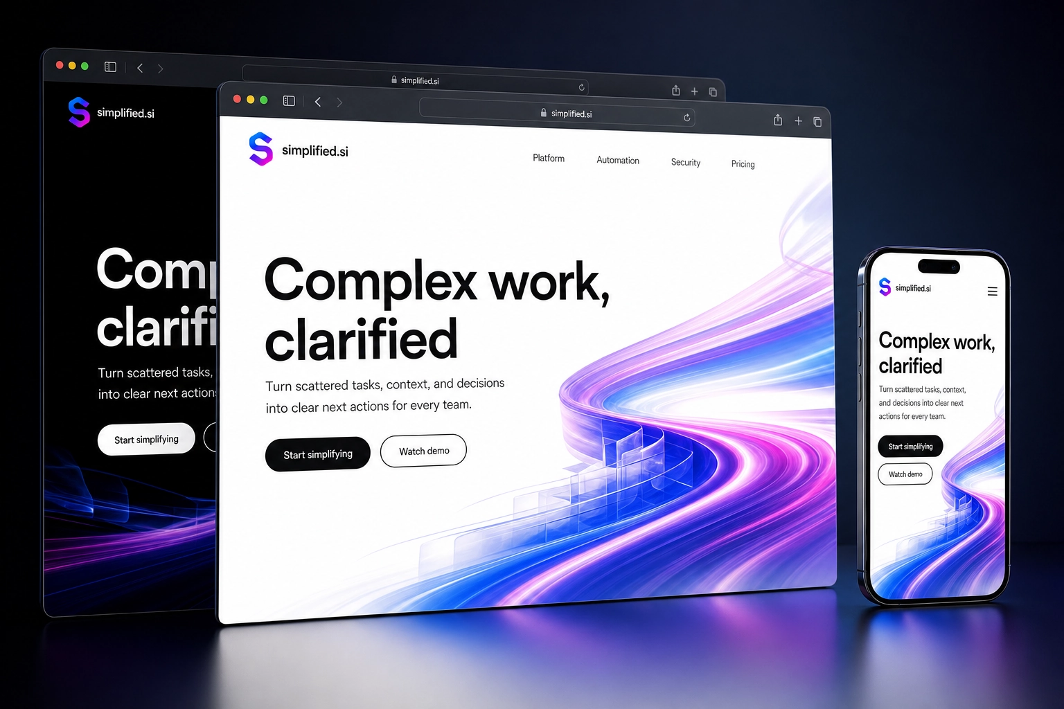 simplified.si website concept preview