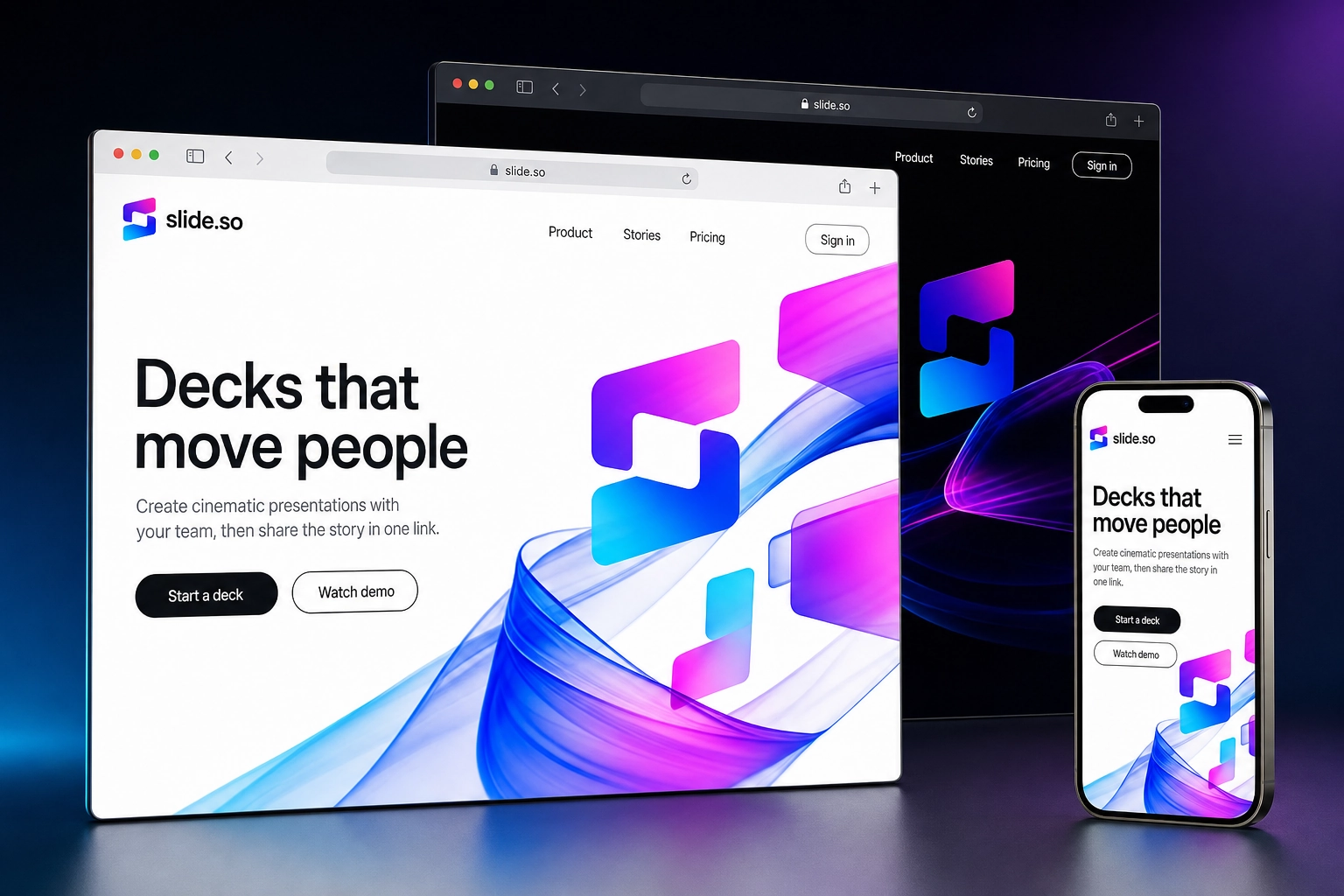 slide.so website concept preview