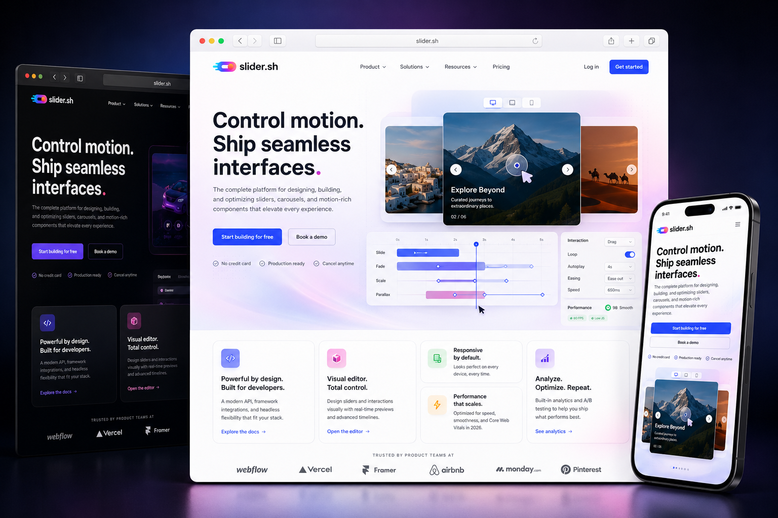 slider.sh website concept preview