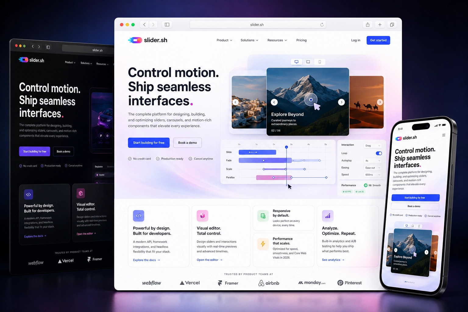 slider.sh website concept preview