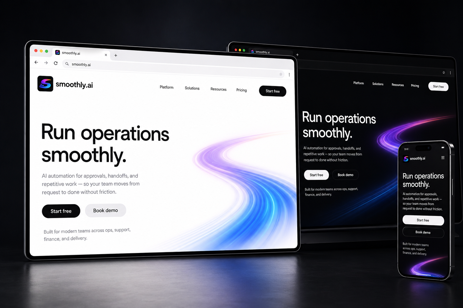 smoothly.ai website concept preview