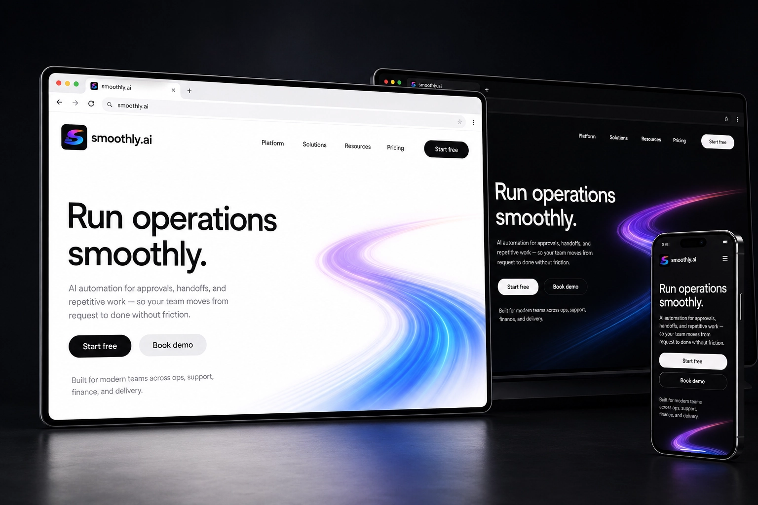 smoothly.ai website concept preview