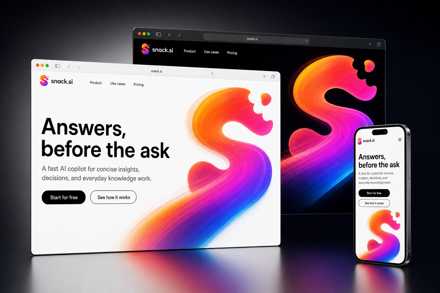 snack.si website concept preview