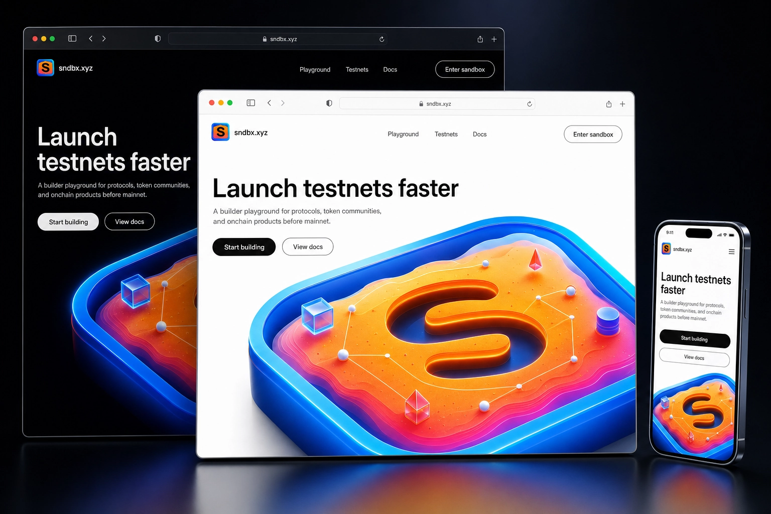 sndbx.xyz website concept preview