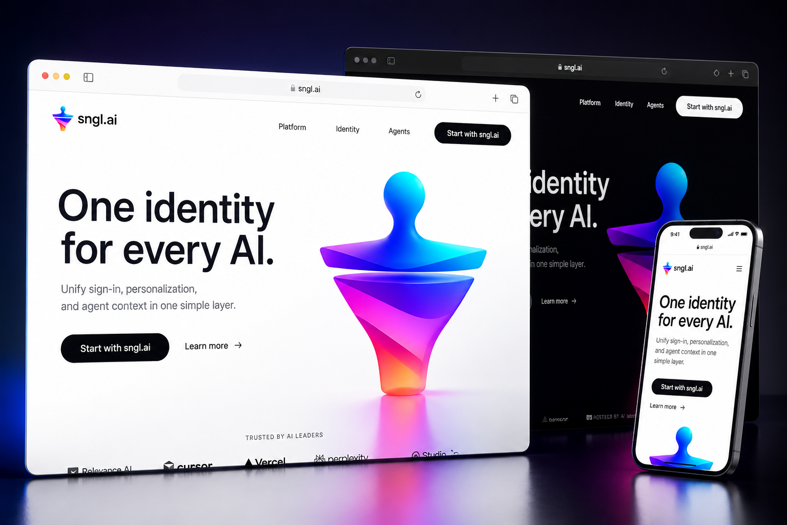 sngl.ai website concept preview