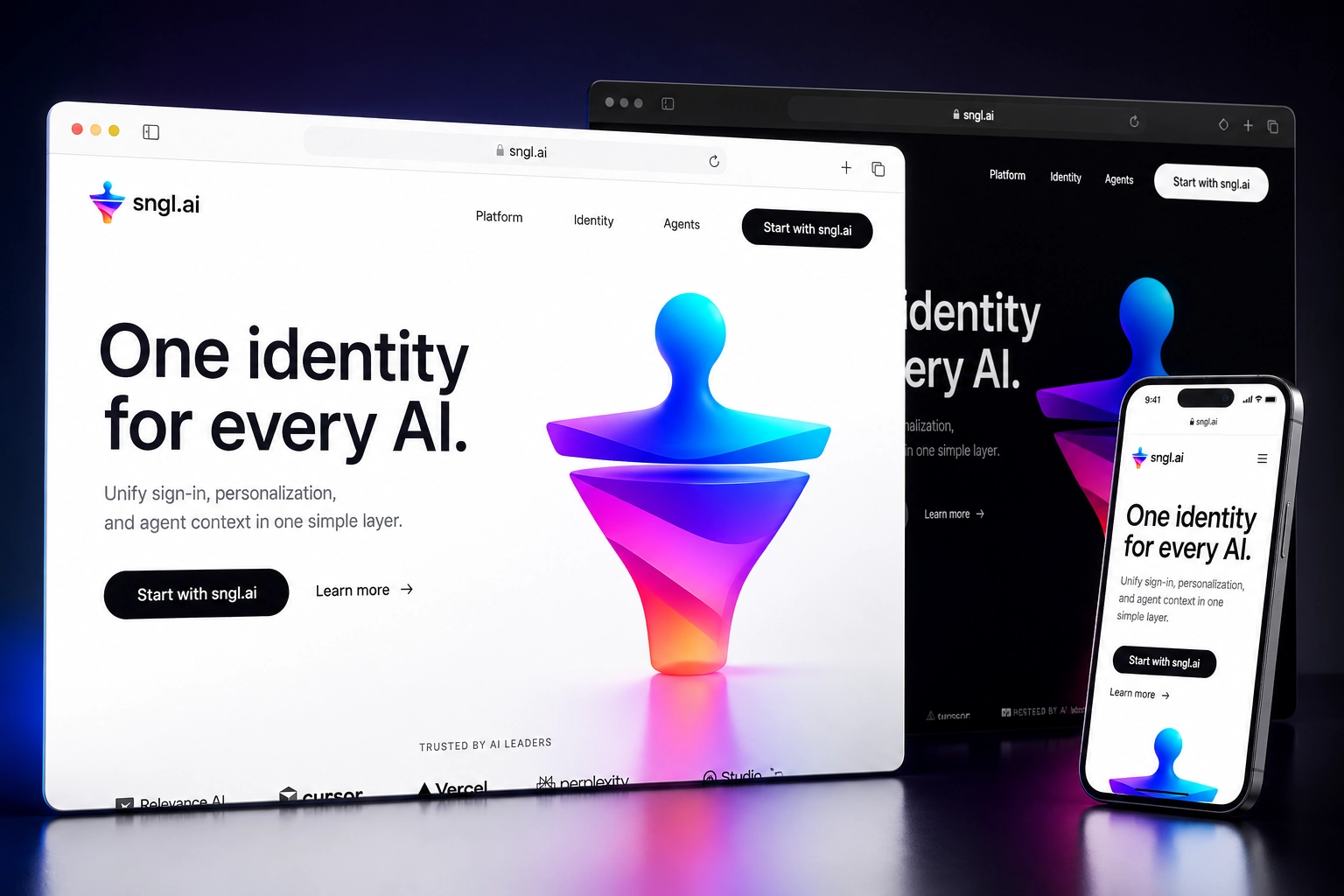 sngl.ai website concept preview