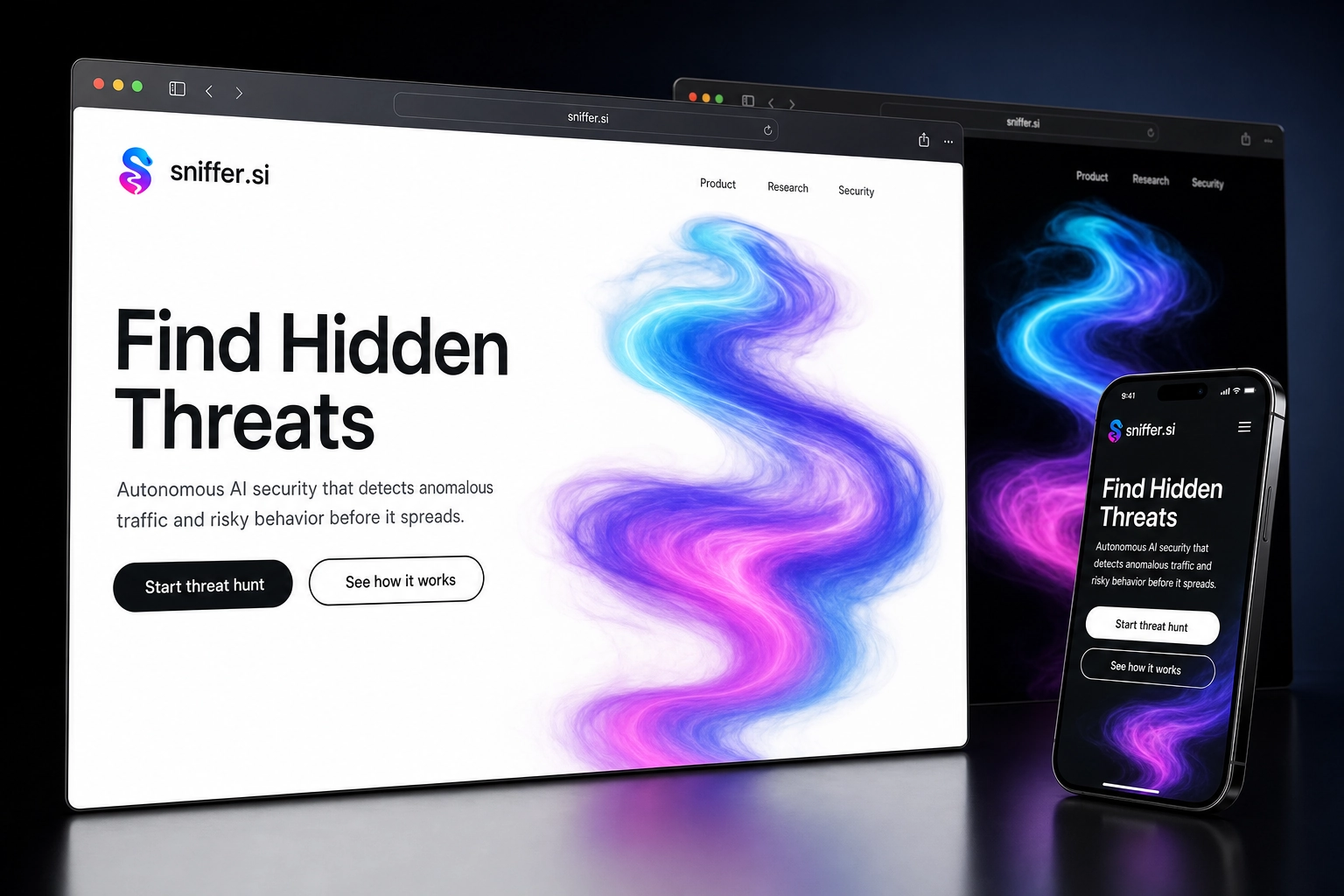 sniffer.si website concept preview