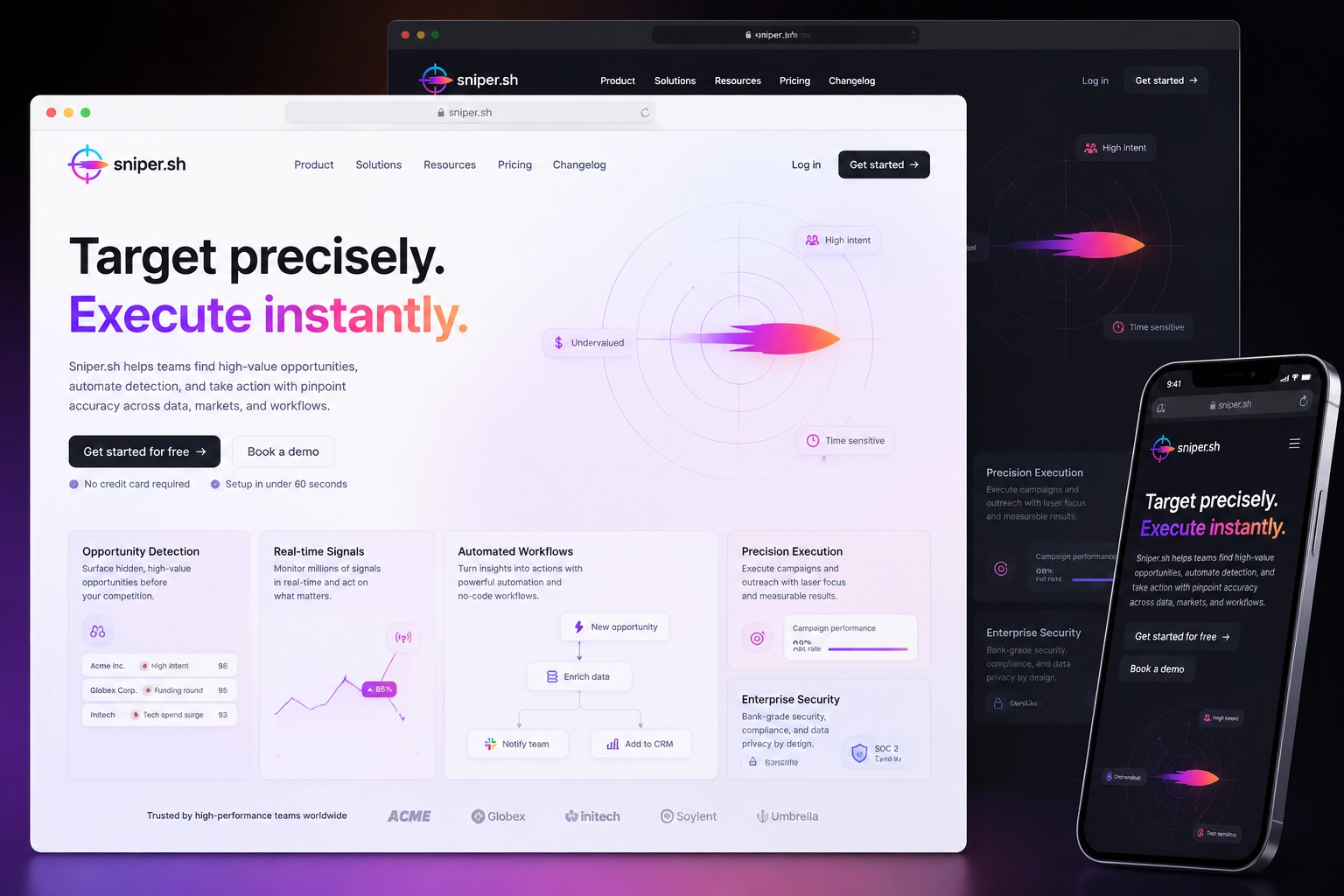 sniper.sh website concept preview