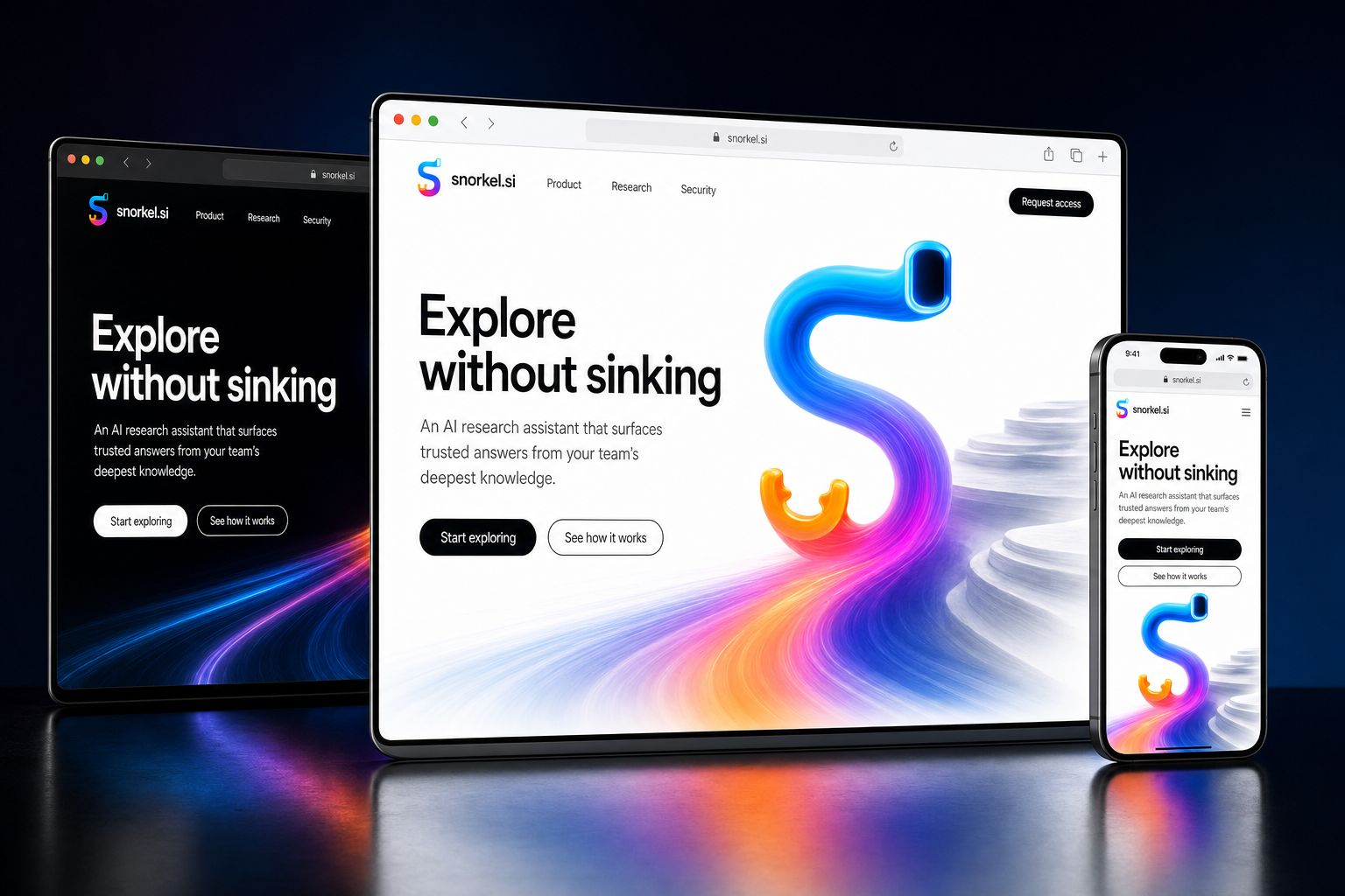 snorkel.si website concept preview
