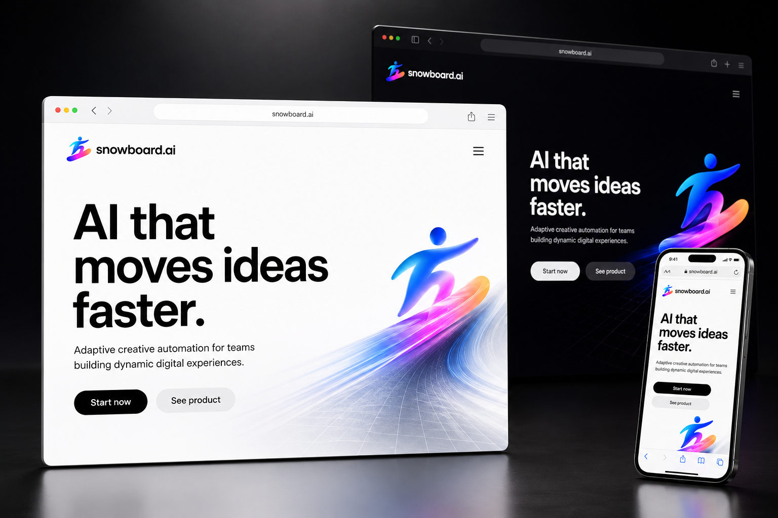 snowboard.ai website concept preview