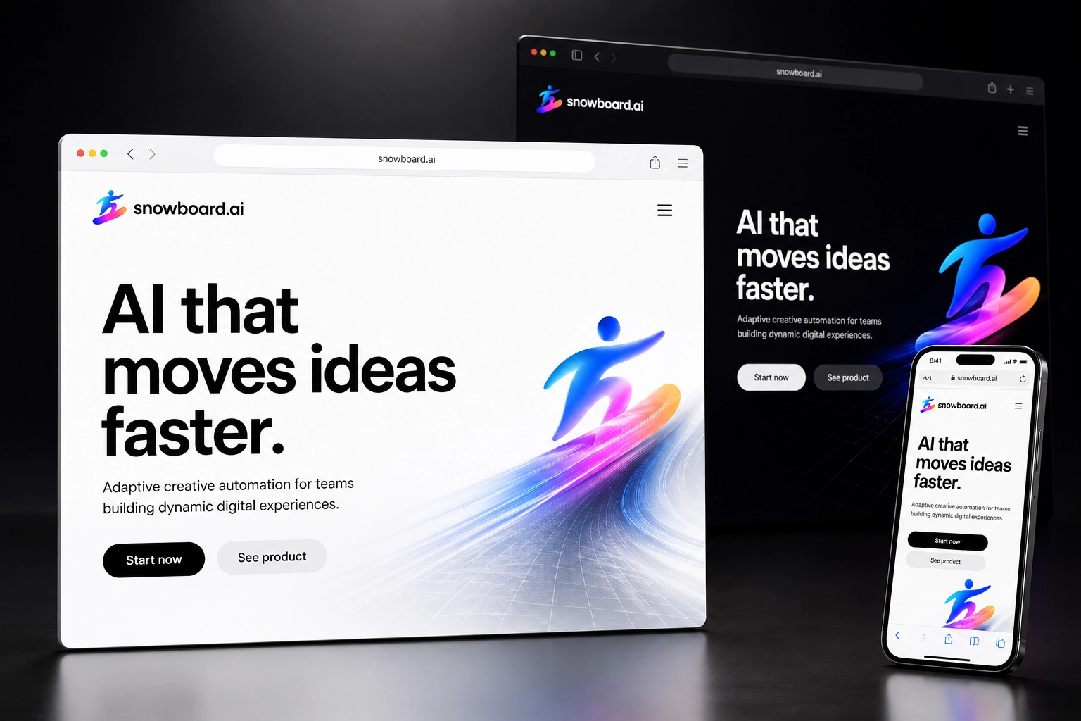snowboard.ai website concept preview