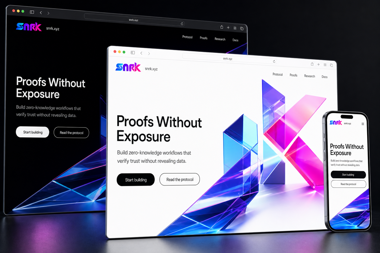 snrk.xyz website concept preview enlarged