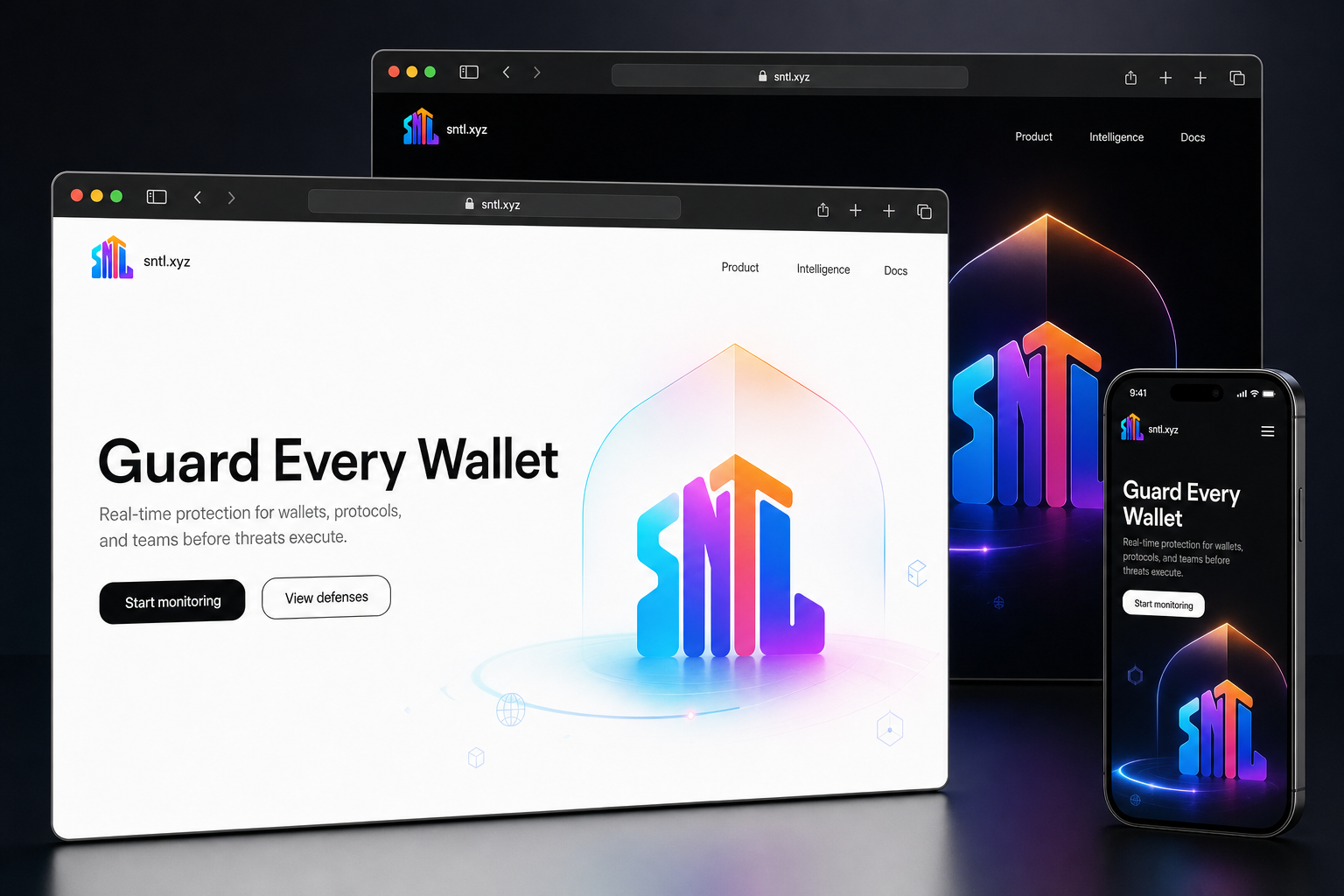 sntl.xyz website concept preview enlarged