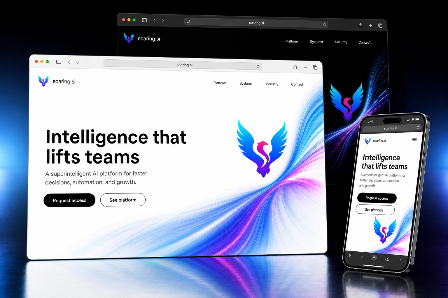 soaring.si website concept preview