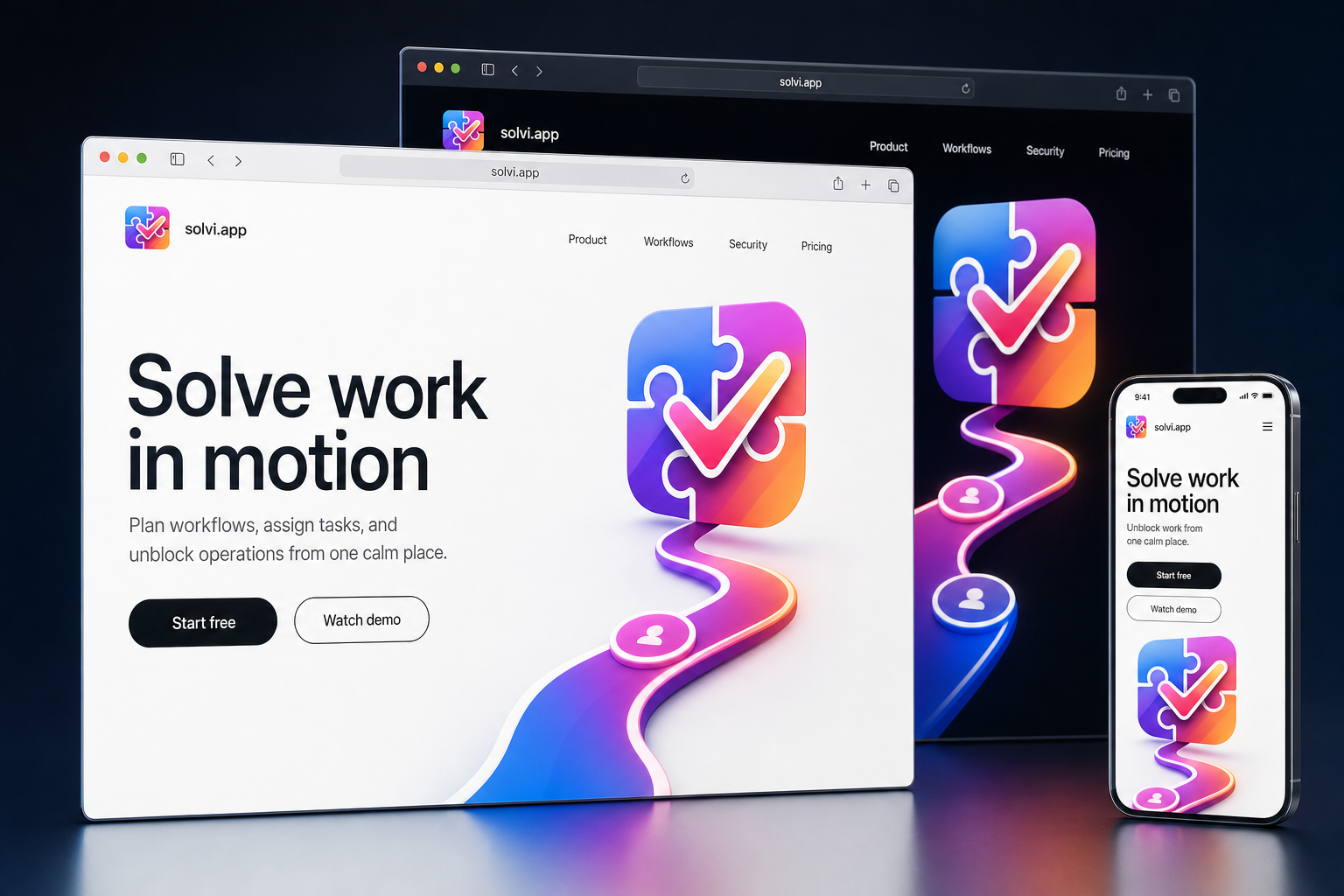 solvi.app website concept preview