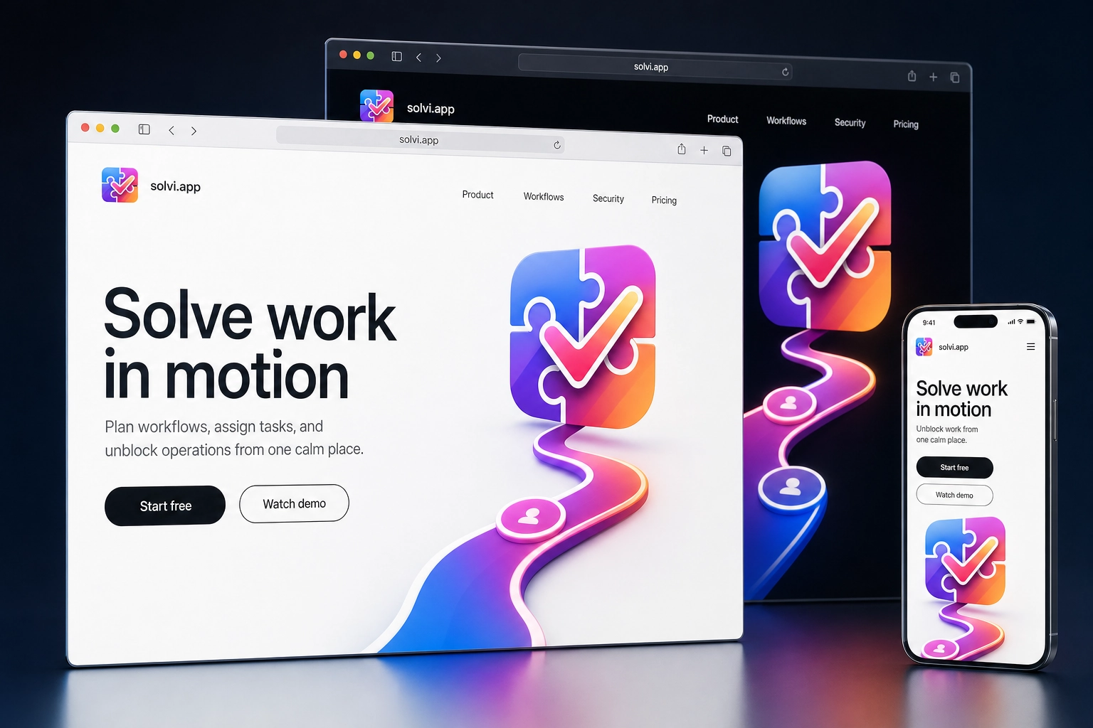 solvi.app website concept preview