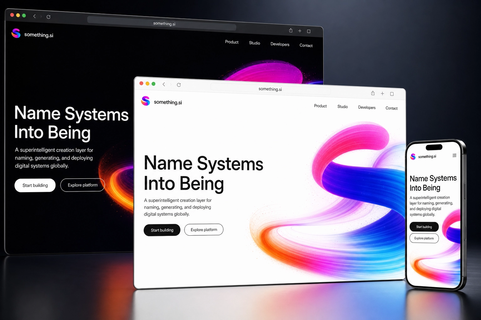 something.si website concept preview