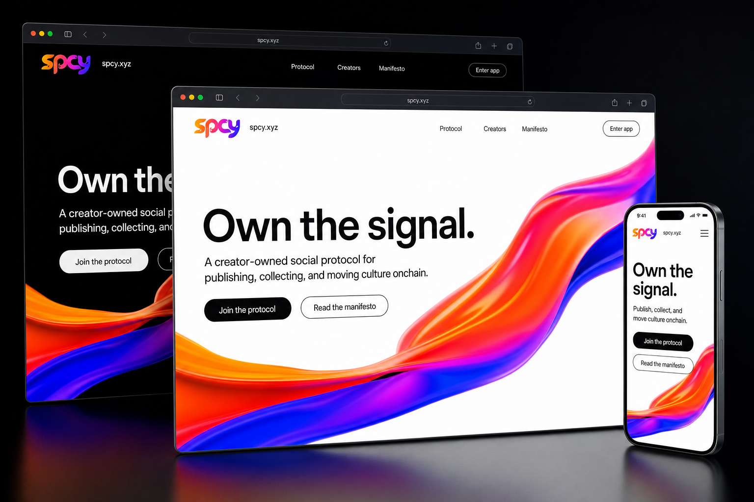 spcy.xyz website concept preview enlarged