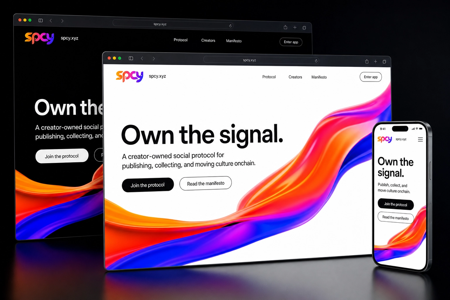 spcy.xyz website concept preview