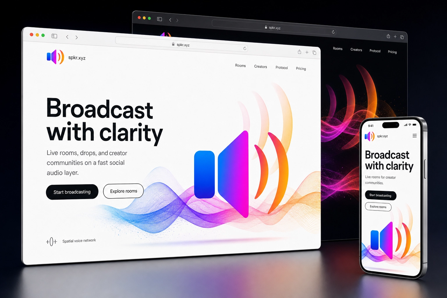 spkr.xyz website concept preview