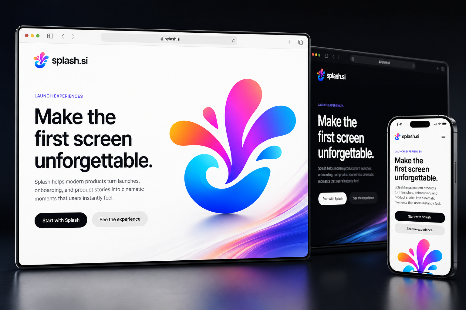 splash.si website concept preview